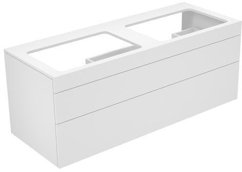 KEUCO Edition 400 Waschtischunterbau 1400 mm anthrazit mit 2 Auszügen und Glasabdeckplatte