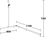 KEUCO AXESS Duschhandlauf 850 mm rechts mit Brausestange, silber-eloxiert