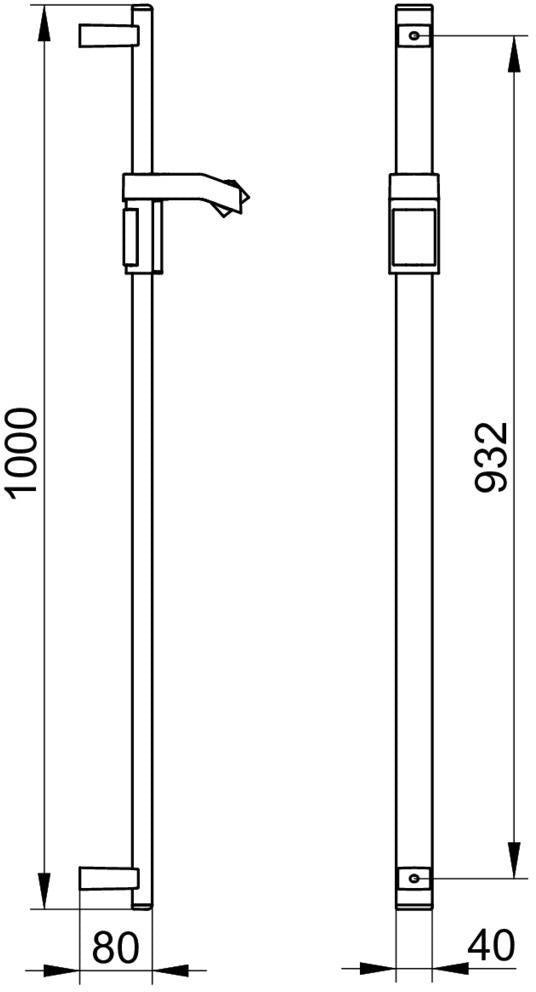 KEUCO AXESS Brausehalter 35010 höhenverstellbar schwarz matt – flexible Duschkopfhalterung