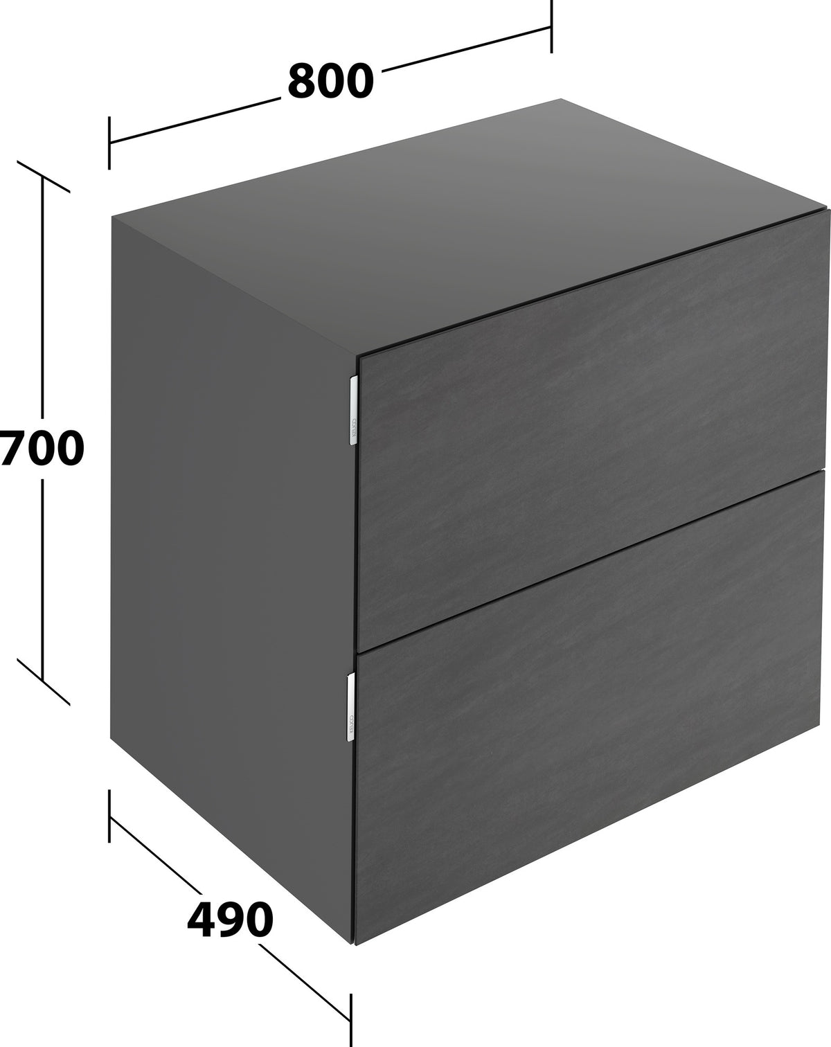 KEUCO Edition 11 Art Sideboard 400 mm mit 2 Auszügen und Beleuchtung – Weiß / Glas Weiß