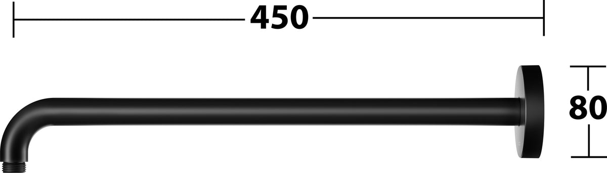 KEUCO Brausearm Elegance 51688, Wandanschluss, 300 mm, verchromt – Edles Design für Ihr Badezimmer