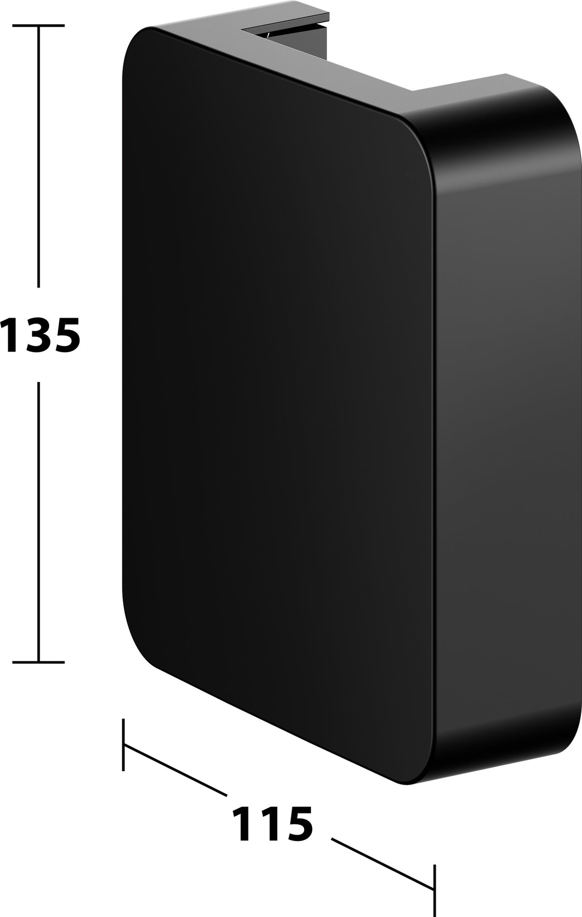 KEUCO AXESS Adapterplatte 35004 für Stützklappgriff 35003, Schwarz Matt