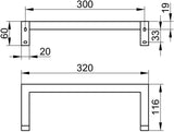 KEUCO Handtuchring Edition 90 Square, verchromt, eckig, Wandmontage, 320 mm