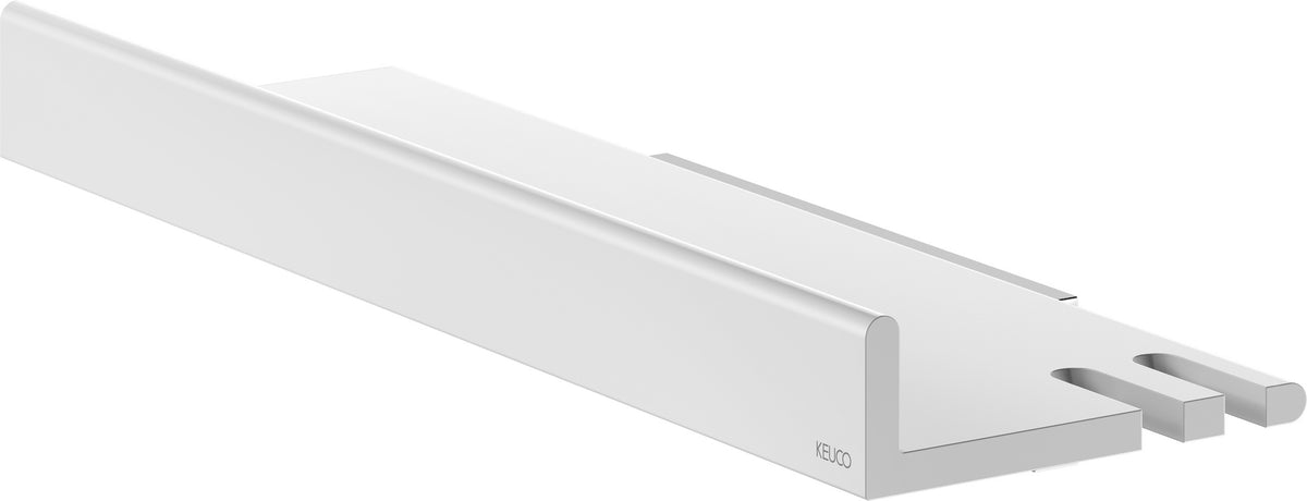 KEUCO REVA Duschablage mit integriertem Glasabzieher – weiß matt, wandmontierbar