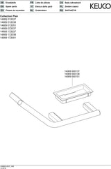 KEUCO Haltegriff Plan 135° rechts mit Seifenablage – verchromt/schwarz, 444 mm