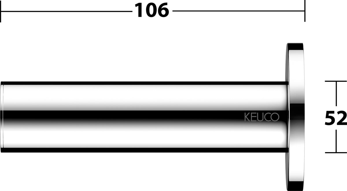 KEUCO REVA Ersatzrollenhalter schwarz matt – Wandmontage, Metall, zum Kleben oder Schrauben