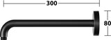 KEUCO Brausearm Elegance 51688, Wandanschluss, 300 mm, verchromt – Edles Design für Ihr Badezimmer