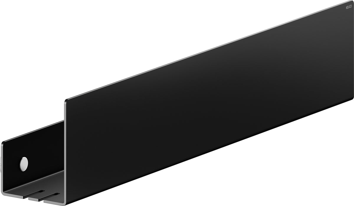 KEUCO Duschablage 24953 auf Maß – 400-600 x 120 x 90 mm, schwarz matt, Aluminium, mit Haken