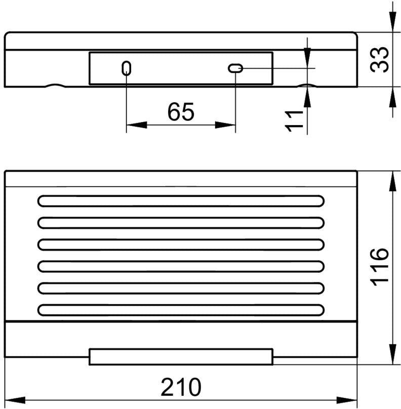 KEUCO Universalablage Plan 14958 – Kristallglas, 210 x 115 mm, mit Ablaufschlitzen