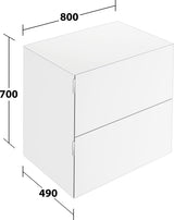 KEUCO Edition 11 Art Sideboard 400 mm mit 2 Auszügen und Beleuchtung – Weiß / Glas Weiß