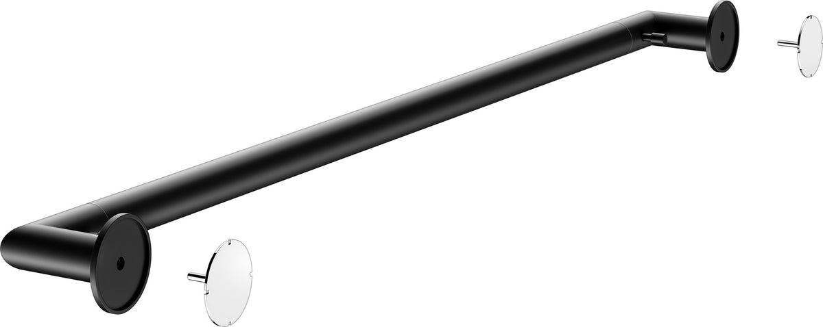 KEUCO REVA Badetuchhalter 600 mm schwarz matt mit integriertem Haken – Wandmontage