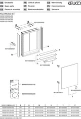 KEUCO Royal Modular 2.0 Spiegelschrank, unbeleuchtet, Wandeinbau, 500 mm, silber-eloxiert