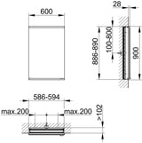 KEUCO Royal Modular 2.0 Spiegelschrank beleuchtet 500 mm Wandeinbau silber-eloxiert