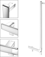 KEUCO AXESS Winkelgriff 90° rechts 520/1090 mm verchromt – Barrierefreier Halt für Bad und WC