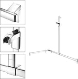 KEUCO AXESS Duschhandlauf 850 mm rechts mit Brausestange, silber-eloxiert