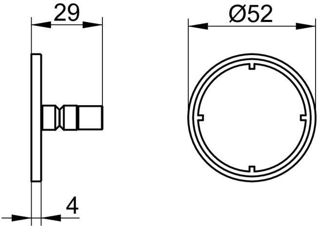 KEUCO Klebe-Set 5 für Universalartikel 12801 & 12814 mit runder Rosette verchromt