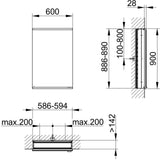 KEUCO Royal Modular 2.0 Spiegelschrank, unbeleuchtet, Wandeinbau, 500 mm, silber-eloxiert