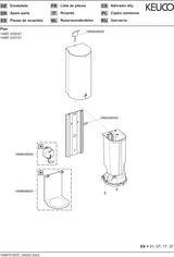 KEUCO PLAN Sensor-Desinfektionsmittelspender – Elektronischer Wandspender Edelstahl-finish/Schwarz
