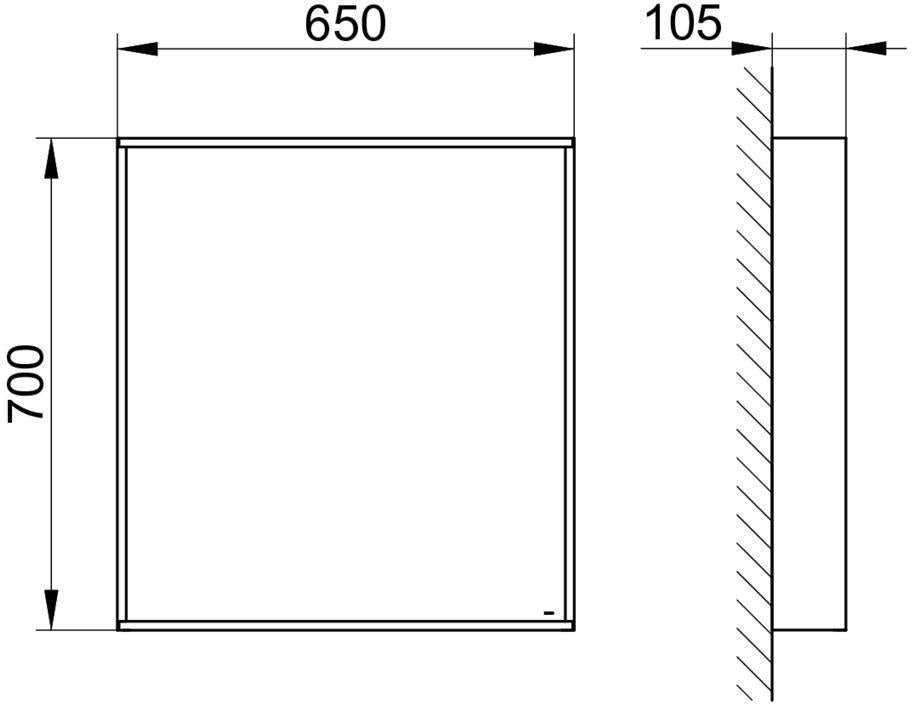 KEUCO X-Line Kristallspiegel 460x850 mm anthrazit – Rahmenloser Wandspiegel ohne Beleuchtung