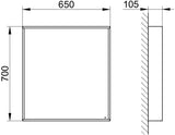 KEUCO X-Line Kristallspiegel 460x850 mm anthrazit – Rahmenloser Wandspiegel ohne Beleuchtung