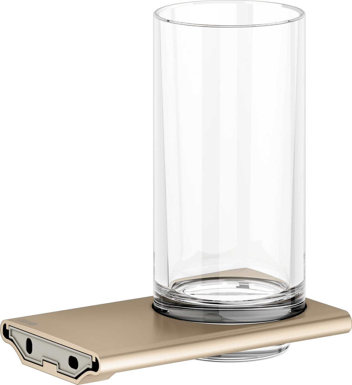 KEUCO Edition 400 Glashalter mit Echtkristall-Glas, verchromt – Wandmontage, softcube Design