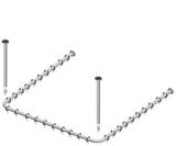 KEUCO Plan Duschvorhangstangen-Set U-Form 1000 x 1000 mm Edelstahl – mit Deckenstützen & Ringen