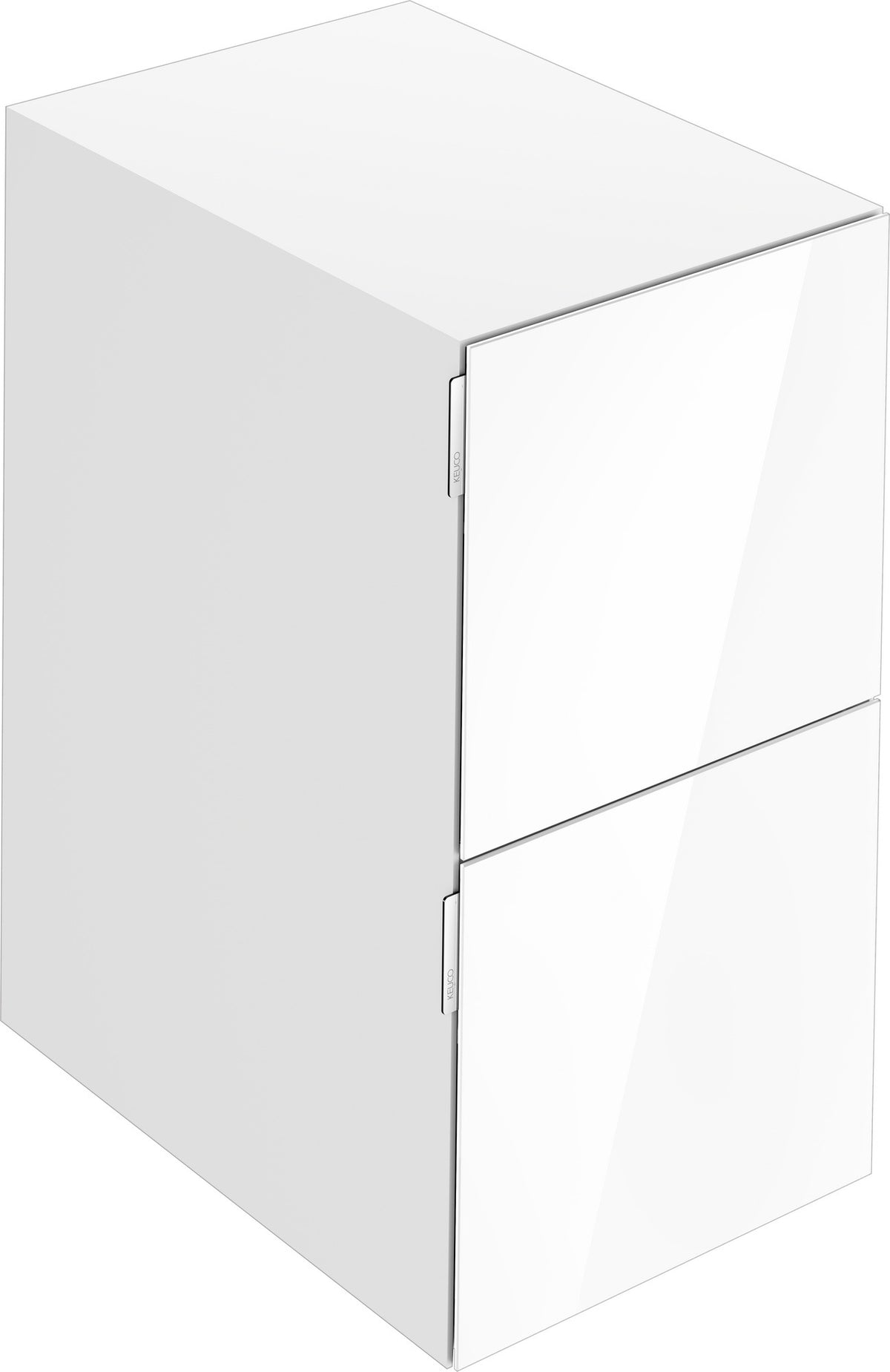 KEUCO Edition 11 Art Sideboard 400 mm mit 2 Auszügen und Beleuchtung – Weiß / Glas Weiß