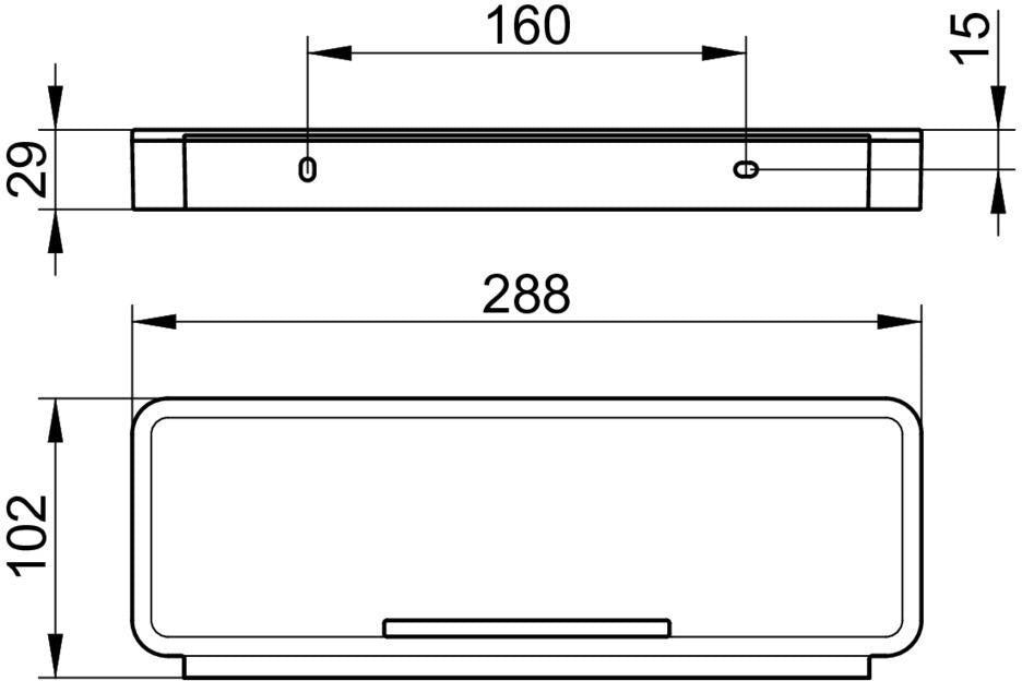 KEUCO Duschkorb Plan 14959 mit Glasabzieher – verchromt/schwarzgrau, Wandmontage