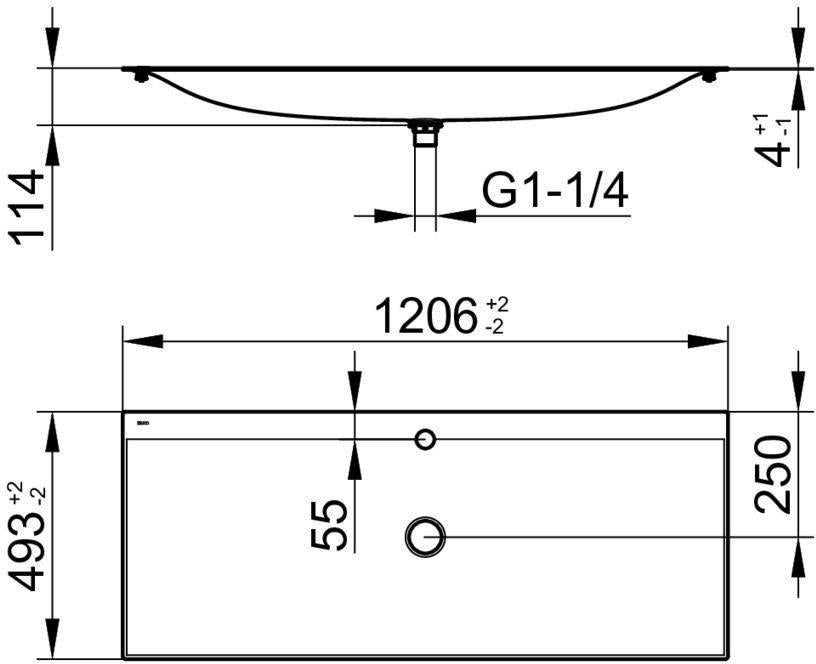 KEUCO Edition 11 Art Emaille-Waschtisch 806 mm mit 1-Loch-Bohrung in Weiß