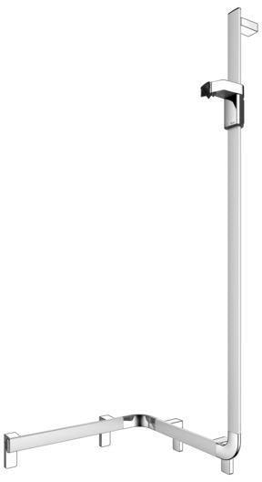 KEUCO AXESS Duschhandlauf 550/531/1301 mm mit Brausestange rechts, silber-eloxiert