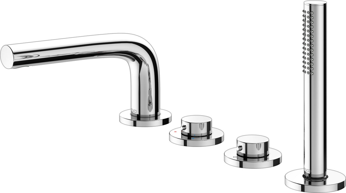 KEUCO Edition 400 Wannenmischer 4-Loch Wannenrandmontage 220 mm verchromt mit Brausehalter