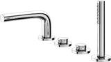 KEUCO Edition 400 Wannenmischer 4-Loch Wannenrandmontage 220 mm verchromt mit Brausehalter