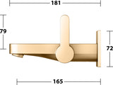 KEUCO IXMO Einhebel-Waschtischmischer Unterputz Wandmontage 187 mm Messing gebürstet