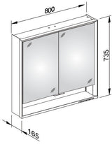 KEUCO Royal Lumos Spiegelschrank 800 mm mit LED-Beleuchtung und Ablagefach, silber-eloxiert