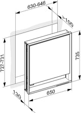 KEUCO Royal Lumos Spiegelschrank 650 mm, Wandeinbau, Anschlag rechts, silber-eloxiert