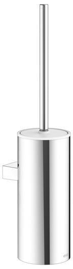 KEUCO Collection Moll Toilettenbürstengarnitur Wand verchromt/weiß – Wandmontage mit Deckel