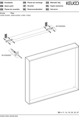 KEUCO X-Line Kristallspiegel 460x850 mm anthrazit – Rahmenloser Wandspiegel ohne Beleuchtung