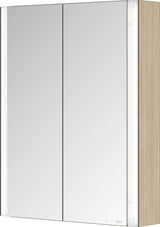 KEUCO Somaris Spiegelschrank 600 x 710 x 128 mm Eiche hell Dekor – 2 Türen Wandvorbau