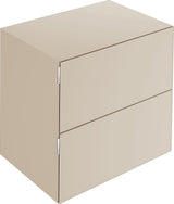 KEUCO Edition 11 Art Sideboard 400 mm mit 2 Auszügen und Beleuchtung – Weiß / Glas Weiß