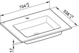 KEUCO Royal 60 Keramik-Waschtisch ohne Hahnlochbohrung, 704 x 538 mm, weiß, mit CleanPlus