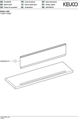 KEUCO Edition 400 Duschablage mit Glasabzieher, Aluminium silber-eloxiert, 328 mm