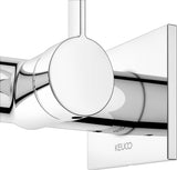 KEUCO IXMO Einhebel-Waschtischmischer eckig für Wandmontage, verchromt, Ausladung 165 mm