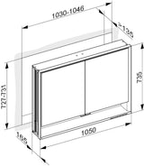 KEUCO Royal Lumos Spiegelschrank 1050 mm mit Beleuchtung und Ablagefach, silber-eloxiert