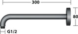 KEUCO Brausearm Elegance 51688, Wandanschluss, 300 mm, verchromt – Edles Design für Ihr Badezimmer