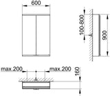 KEUCO Royal Modular 2.0 Spiegelschrank beleuchtet 600 mm mit Steckdose und USB