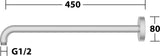 KEUCO Brausearm Elegance 51688, Wandanschluss, 300 mm, verchromt – Edles Design für Ihr Badezimmer