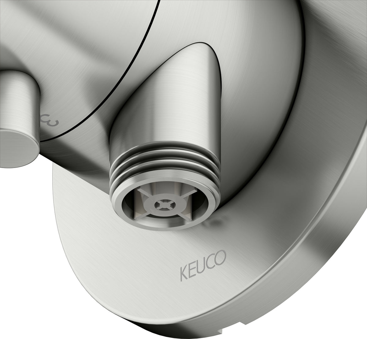 KEUCO IXMO Comfort 3-Wege Ab- und Umstellventil Unterputz, rund, Messing gebürstet