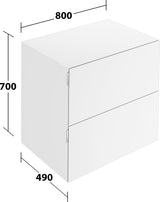 KEUCO Edition 11 Art Sideboard 400 mm mit 2 Auszügen und Beleuchtung – Weiß / Glas Weiß