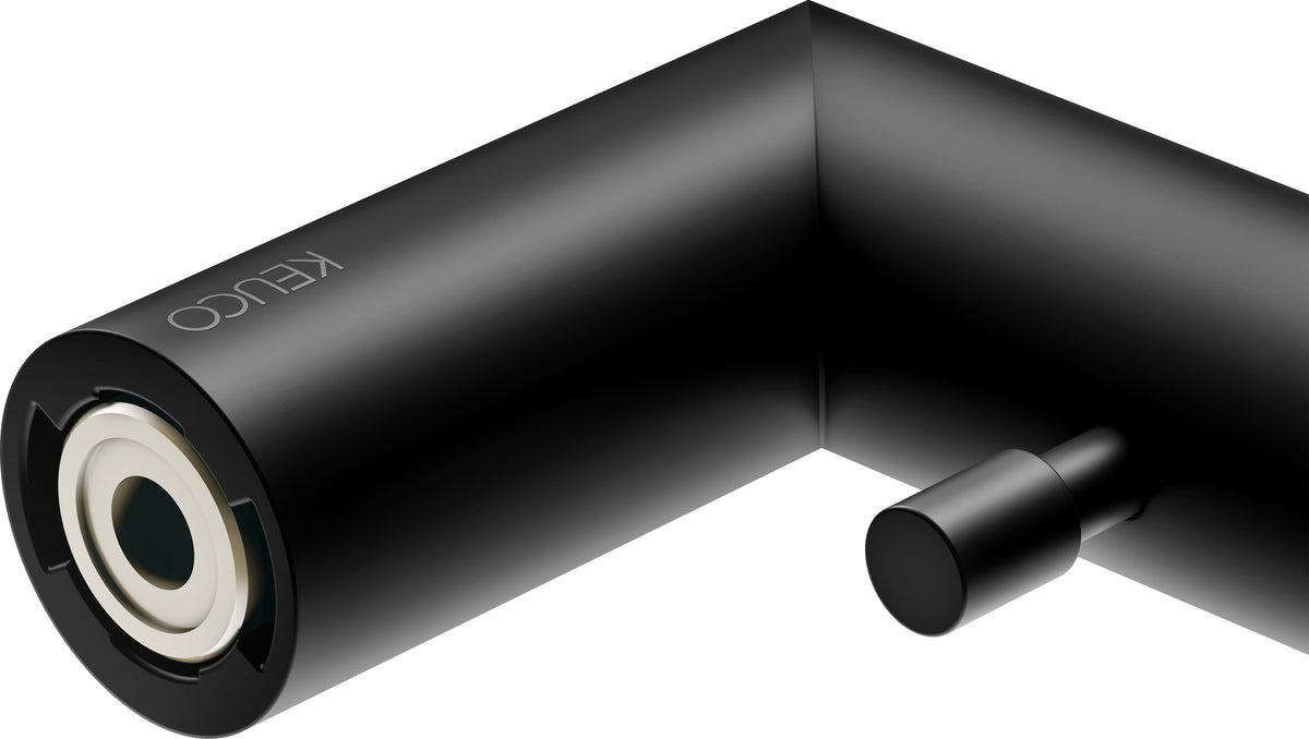 KEUCO REVA Badetuchhalter 600 mm schwarz matt mit integriertem Haken – Wandmontage