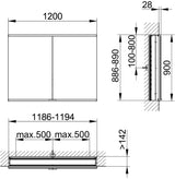 KEUCO Royal Modular 2.0 Spiegelschrank Wandeinbau 600 mm mit Steckdose und USB, silber-eloxiert